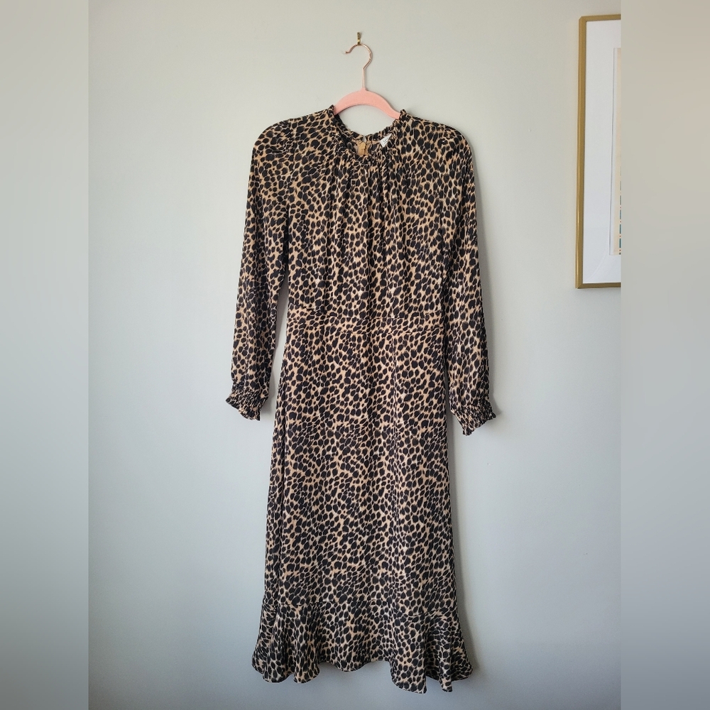 J. Crew Leopard Midi Dress
